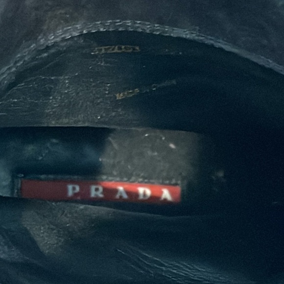 Prada Women’s Black Suede Wedge Boots Size 37/7 - Picture 6 of 7